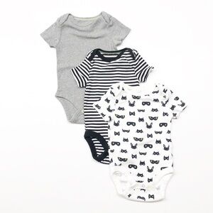 Cloud Island 3 pack printed baby bodysuits